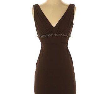 David Meister Cocktail Dress Brown embellished
